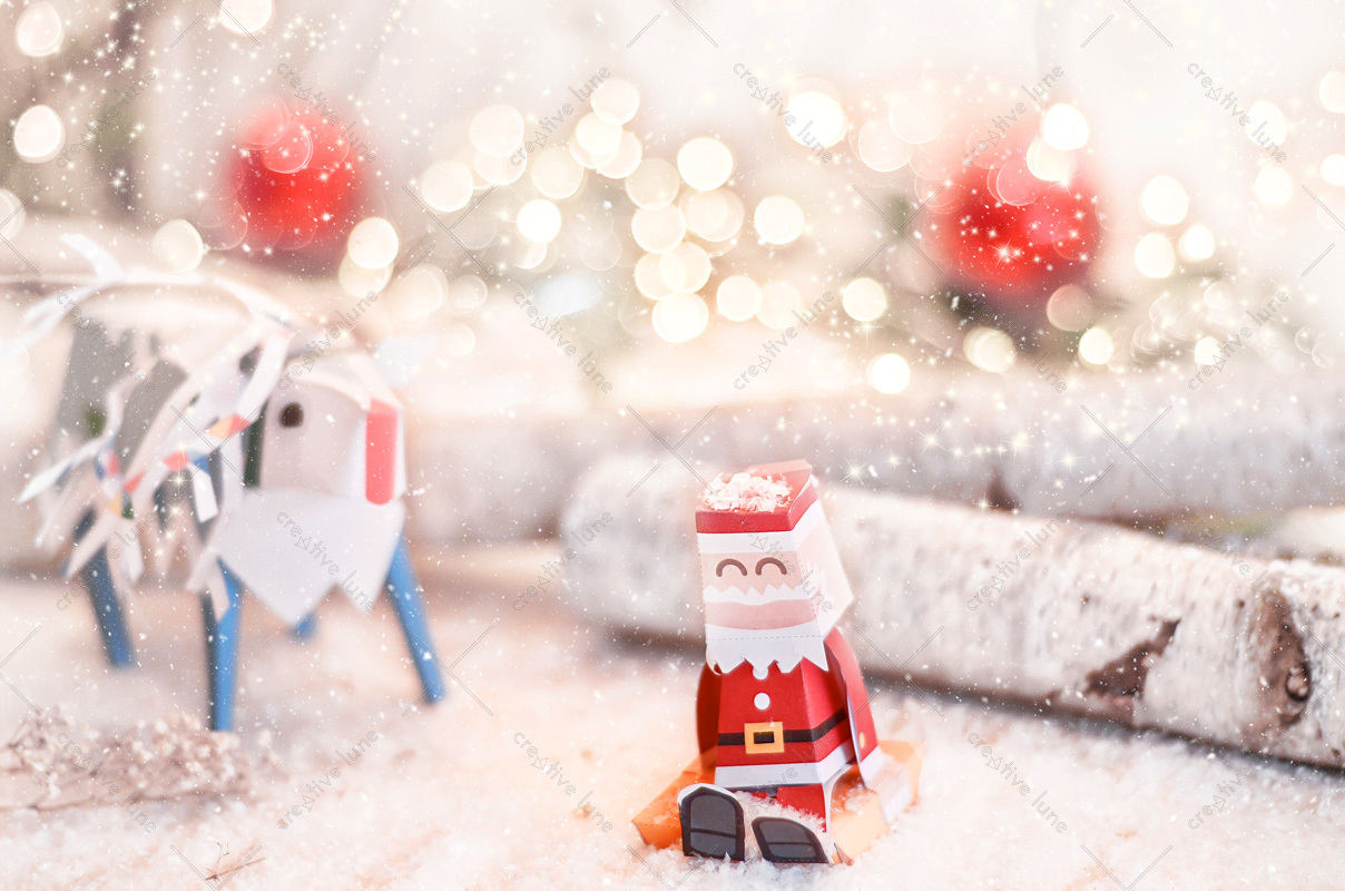Figurines de Noël en papier, image haute résolution libre de droits à télécharger / Christmas paper figurines, royalty free and high resolution picture downloadable for visual identity, graphic design or decoration. Winter Games