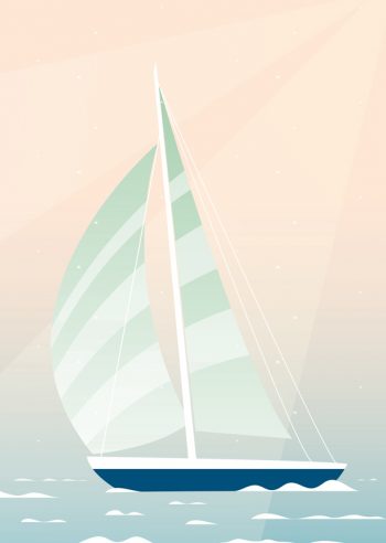 Voilier sur l'eau - affiche mer & bateau à imprimer • Creative Lune