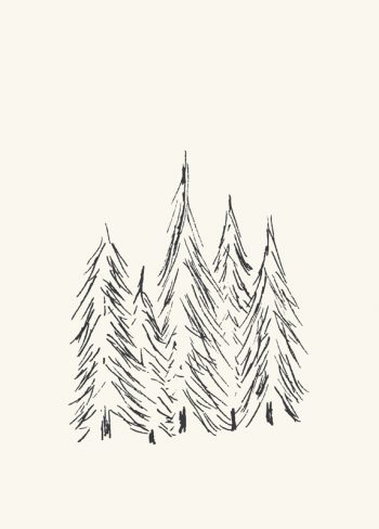 Sapins - carte postale à imprimer Noël & Nature • Creative Lune