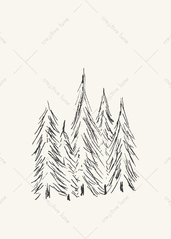 Sapins - carte postale à imprimer Noël & Nature • Creative Lune