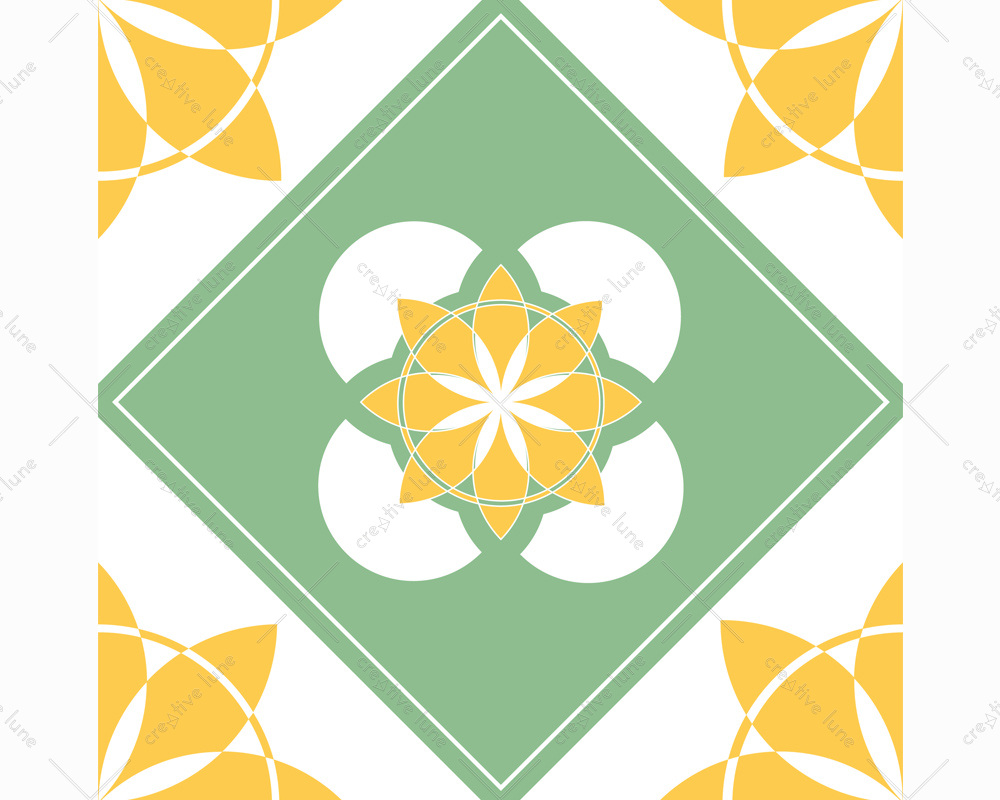 Faïence, motif vert et jaune – Image 6