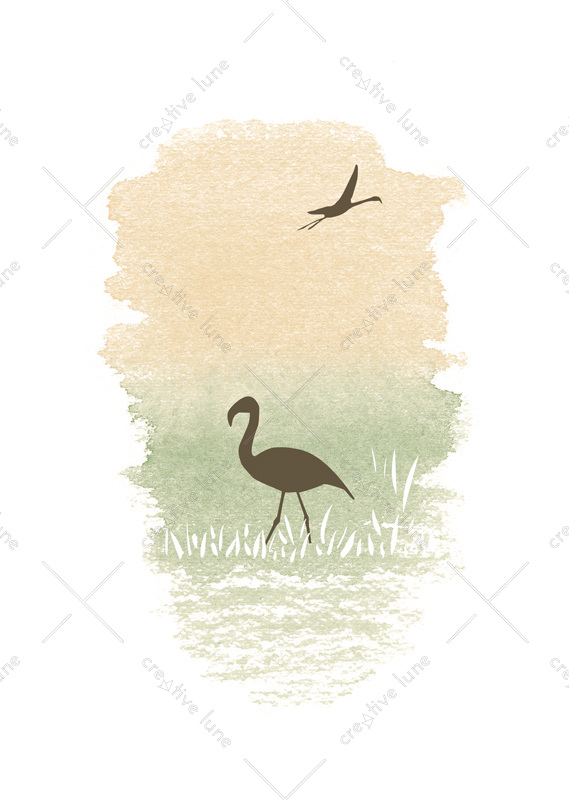 Flamant rose - affiche Nature à imprimer • Creative Lune