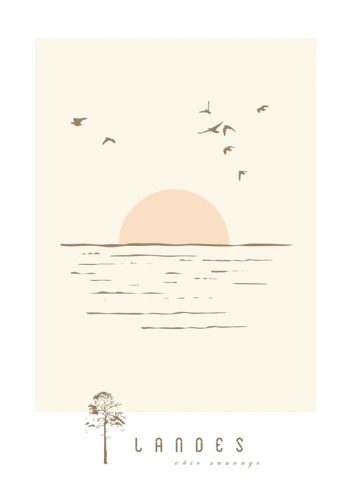 Côte sauvage - affiche Landes à imprimer • Creative Lune