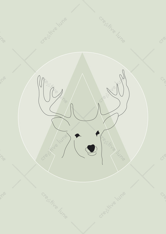Cerf - affiche scandinave à imprimer • Creative Lune