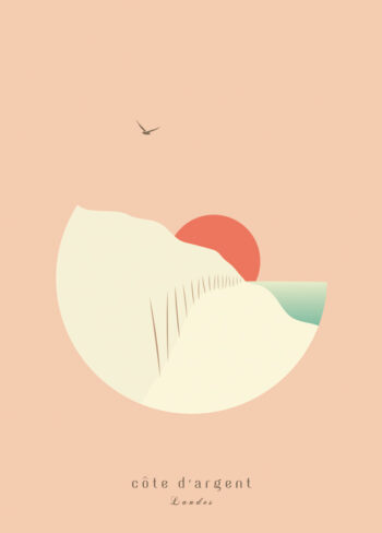 Côte d'argent - carte postale Landes à imprimer • Creative Lune