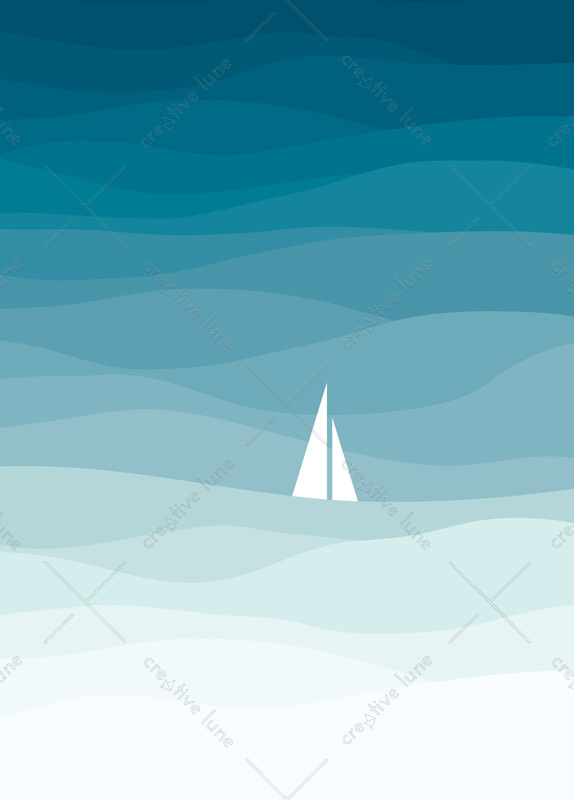 La mer - carte épurée & poétique à imprimer • Creative Lune