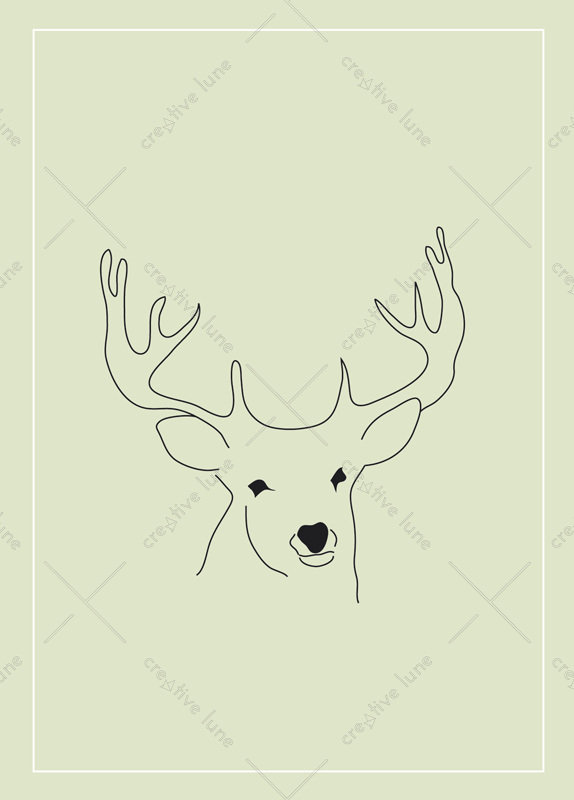 Cerf - carte illustrée à imprimer • Creative Lune