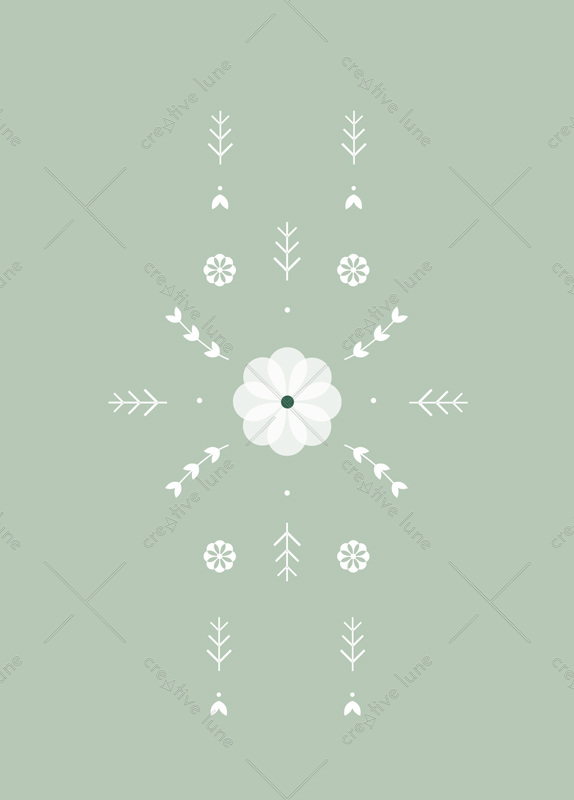 Hiver scandinave - carte florale à imprimer • Creative Lune