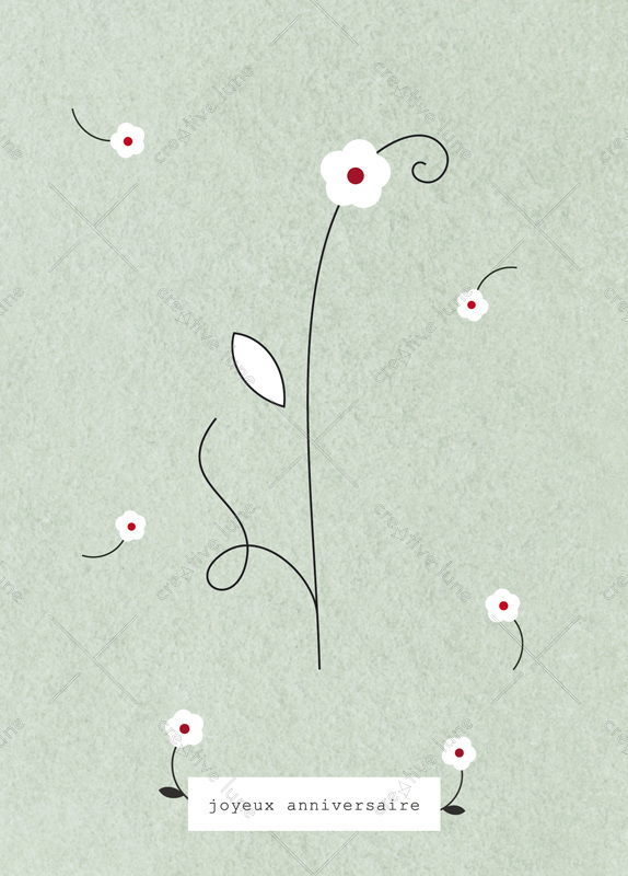 Floral - carte d'anniversaire à imprimer • Creative Lune